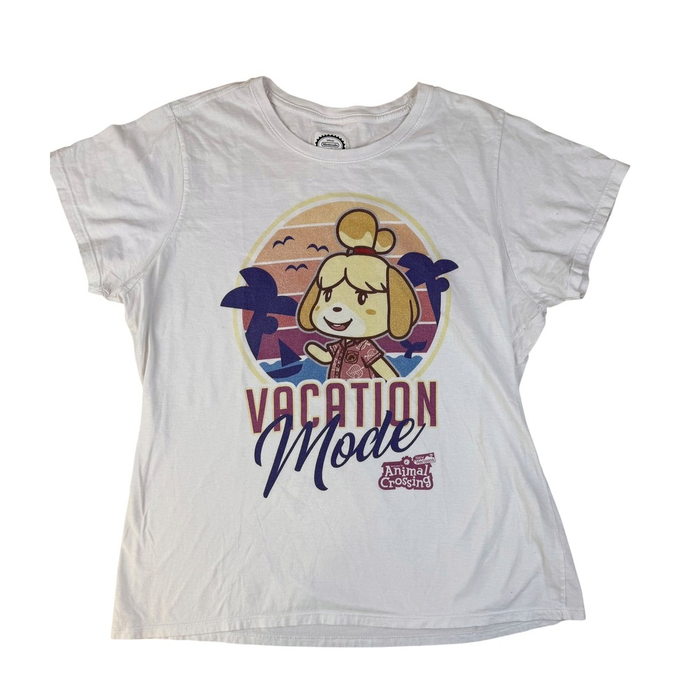 Nintendo Large Animal Crossing Tee Vacation Mode Cotton Isabelle Graphic